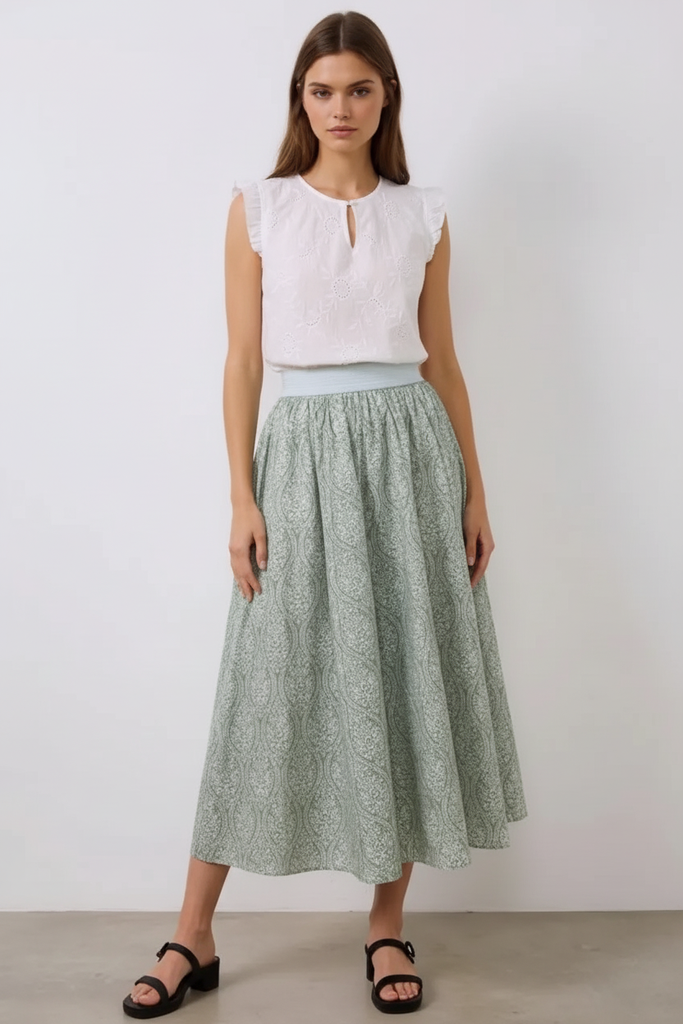 Tellerrock aus Baumwolldruck