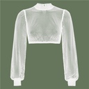 Dirndlbluse langarm mit Spitze