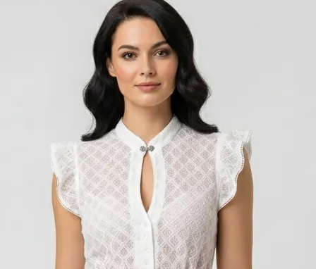 Dirndlbluse Spitze Rüschenärmel